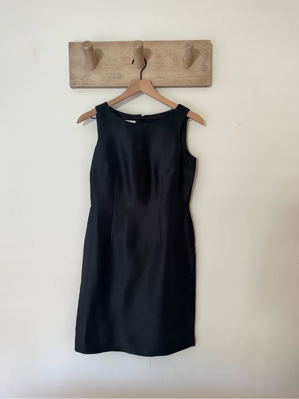 Talbots Pure Silk Shift Dress Black Minimalist Quiet Luxury Petite 2
